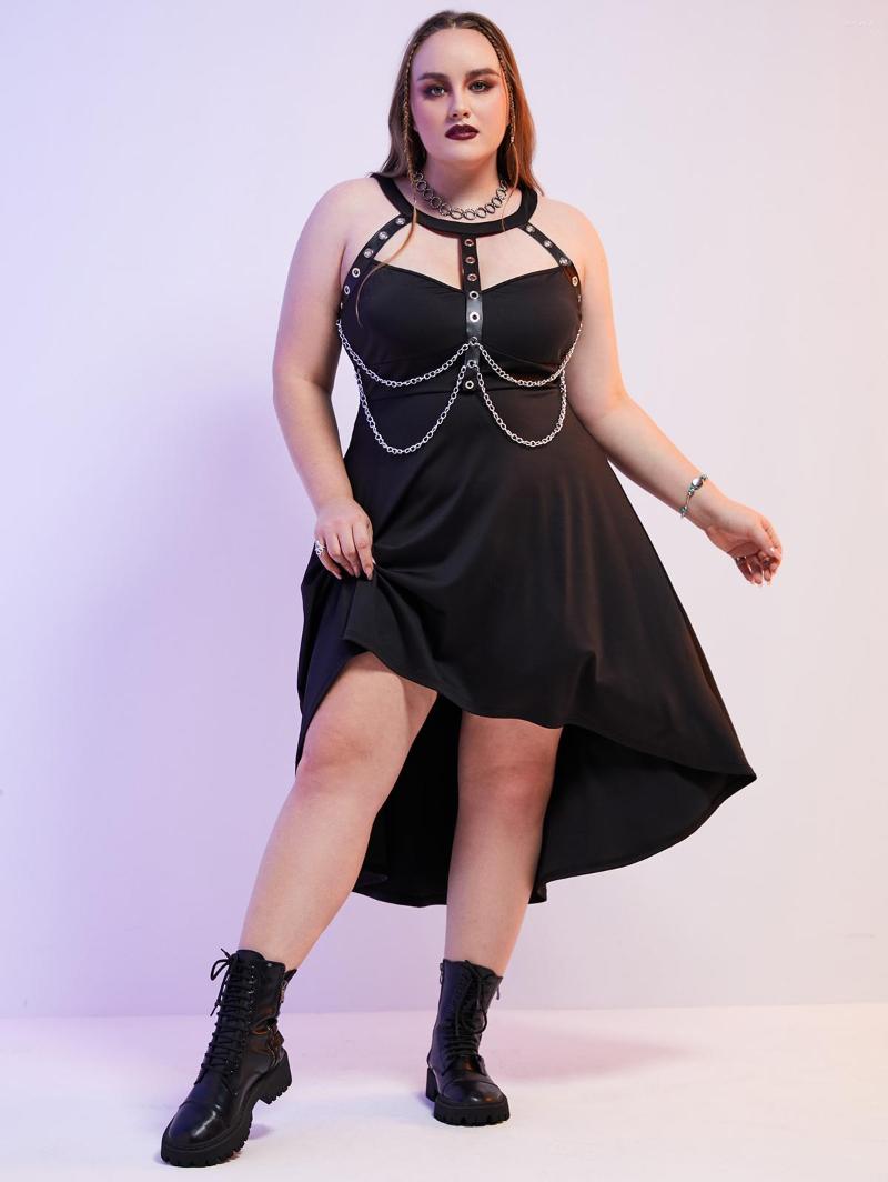 Casual Dresses ROSEGAL Gothic Grommets Cutout Chains High Low Midi Dress 5XL Women Fall Summer Waist Sleeveless Punk Black
Casual Dresses ROSEGAL Gothic Grommets Cutout Chains High Low Midi Dress 5XL Women Fall Summer Waist Sleeveless Punk Black