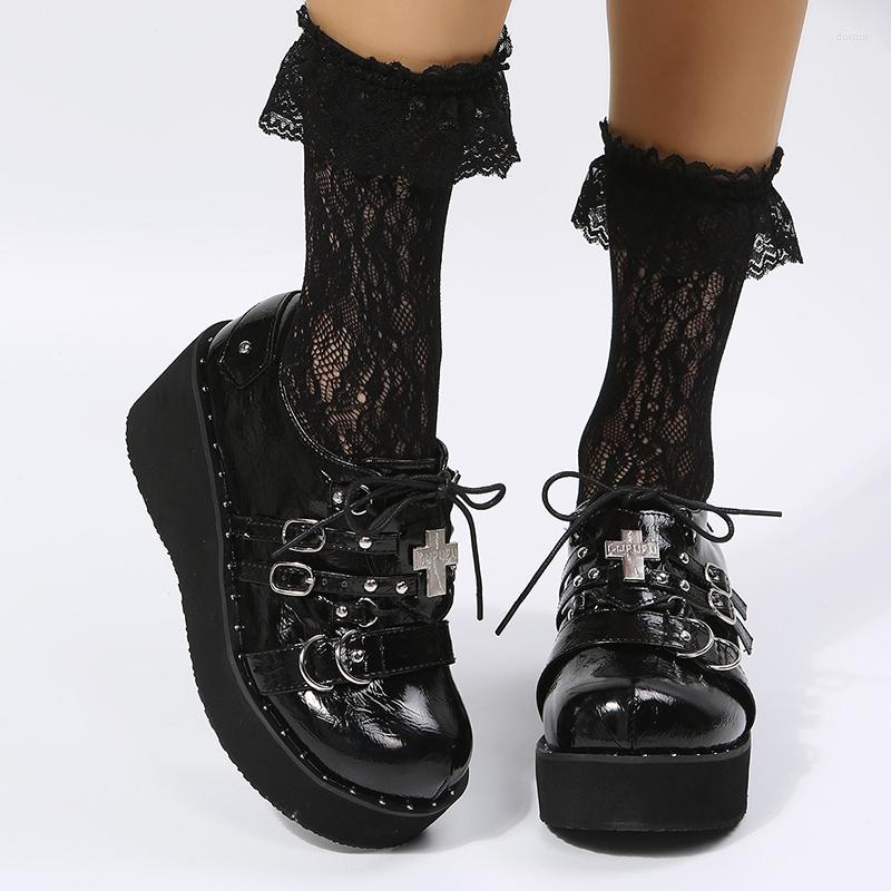 Dress Shoes Brand 2022 Designer Lolita Mary Janes Platform Wedges Heels Buckle Rivet Sweet Pumps Women Goth Punk Big Size, Matte black
Dress Shoes Brand 2022 Designer Lolita Mary Janes Platform Wedges Heels Buckle Rivet Sweet Pumps Women Goth Punk Big Size, Matte black