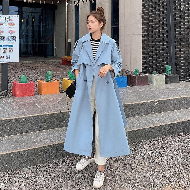 Women' Trench Coats 2022 Spring Autumn Long Coat Women Lace Up Korean Trend Double Breasted Temperament Windbreaker Overcoat H066, Blue
Women' Trench Coats 2022 Spring Autumn Long Coat Women Lace Up Korean Trend Double Breasted Temperament Windbreaker Overcoat H066, Blue