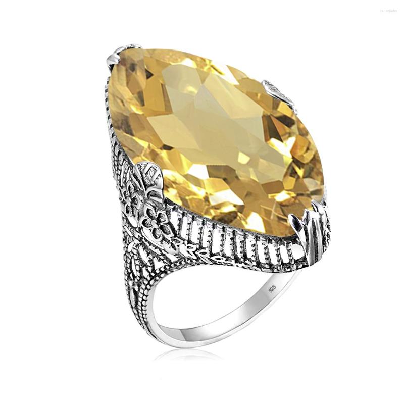 Cluster Rings Clsaaic Citrine For Women 925 Silver Marquise Big Gemstones Elegant Engagement Jewelry Party Gift
Cluster Rings Clsaaic Citrine For Women 925 Silver Marquise Big Gemstones Elegant Engagement Jewelry Party Gift