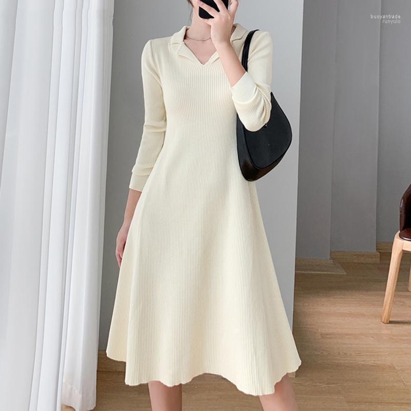 Casual Dresses Lapel Full Sleeve Female A-line Knitted Dress 2022 Autumn Winter Slim Waist Sweater Midi Women' Clothing Vestidos, Beige
Casual Dresses Lapel Full Sleeve Female A-line Knitted Dress 2022 Autumn Winter Slim Waist Sweater Midi Women' Clothing Vestidos, Beige
