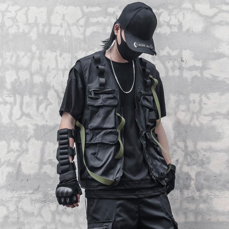 Men' Vests Fashion Trend Dark Ribbon Loose Vest Fashionable Men Ruffian Handsome Functional Tactical Clothing Multi Pocket Stitched, Black
Men' Vests Fashion Trend Dark Ribbon Loose Vest Fashionable Men Ruffian Handsome Functional Tactical Clothing Multi Pocket Stitched, Black