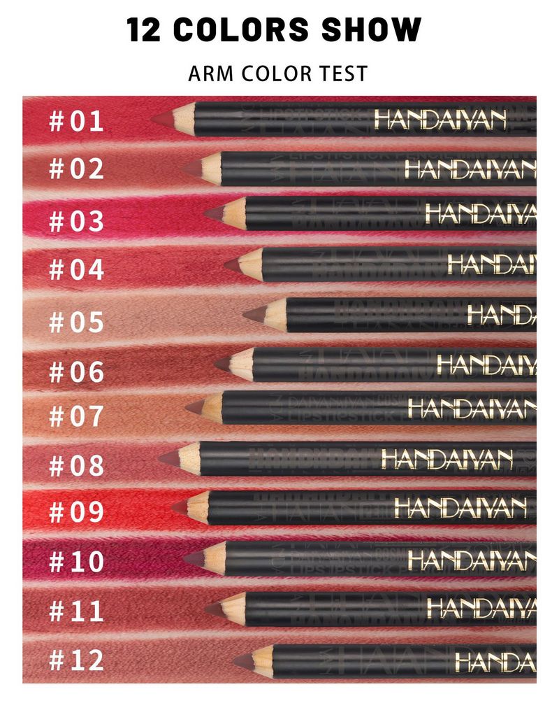 Pcs/Lot Pencil Lipstick Long-Lasting Waterproof 2 12 Colors Saturated Matte Lip Er