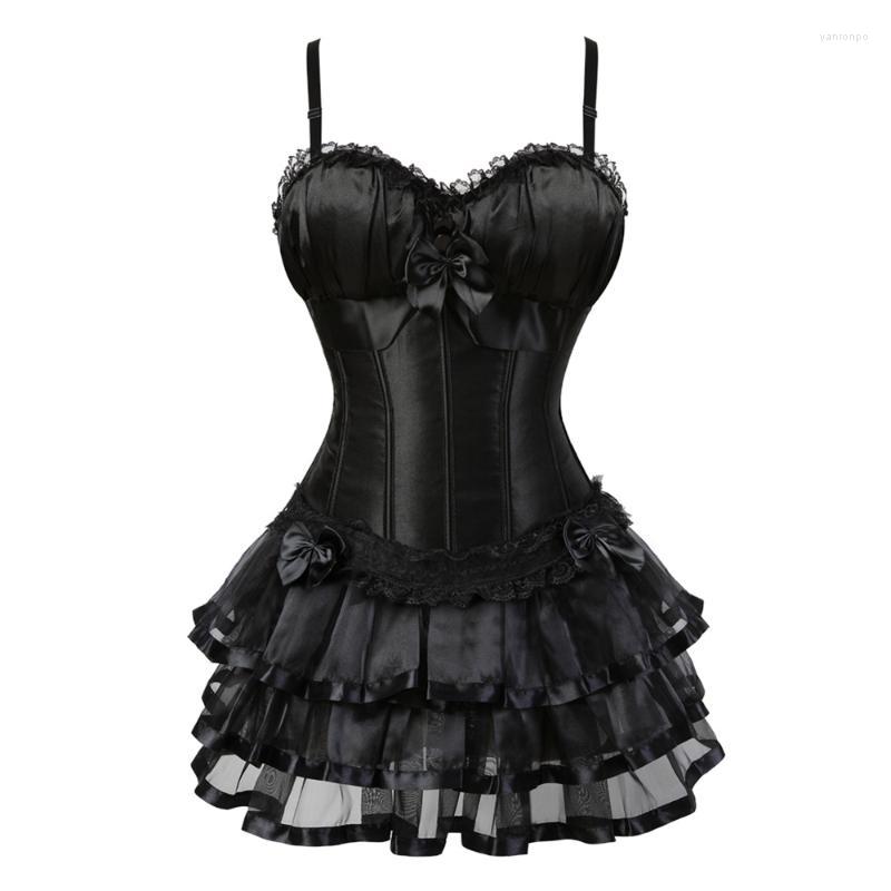 Bustiers & Corsets Black Victorian Corset Dress Burlesque Shoulder Strap Lingerie With Tutu Skirt Set Lace Up Body Shaper For WomenBustiers
Bustiers & Corsets Black Victorian Corset Dress Burlesque Shoulder Strap Lingerie With Tutu Skirt Set Lace Up Body Shaper For WomenBustiers