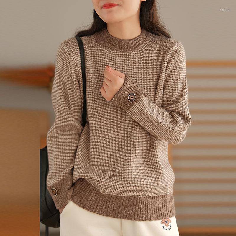 Women's Sweaters Women's Johnature Women Core-spun O-Neck Sweater Patchwork Long Sleeve Solid Color Button 2022 Winter Comfortable, Black
Women's Sweaters Women's Johnature Women Core-spun O-Neck Sweater Patchwork Long Sleeve Solid Color Button 2022 Winter Comfortable, Black