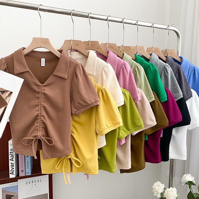 Women's Blouses Y2K Pleated Drawstring Woman Blouse Solid Color Short Sleeve Shirts Women Korean Fashion Turn Down Collar Blusa Drop, Apricot
Women's Blouses Y2K Pleated Drawstring Woman Blouse Solid Color Short Sleeve Shirts Women Korean Fashion Turn Down Collar Blusa Drop, Apricot