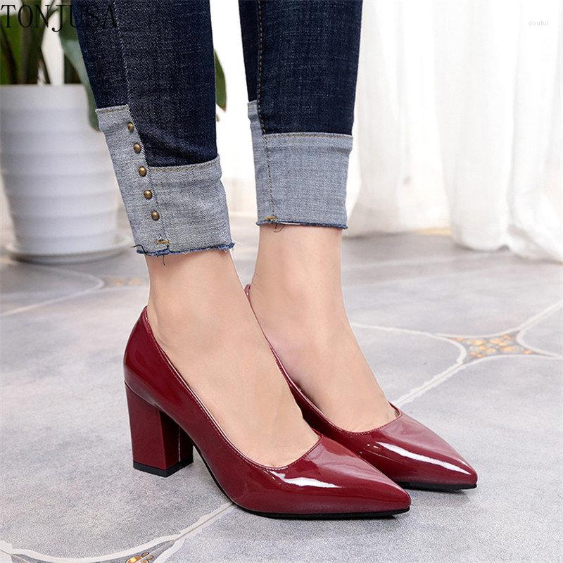 Dress Shoes Women Pumps Black High Heels 7.5cm Lady Patent Leather Shallow Thick With Autumn Pointed Single Slip-On Female
Dress Shoes Women Pumps Black High Heels 7.5cm Lady Patent Leather Shallow Thick With Autumn Pointed Single Slip-On Female
