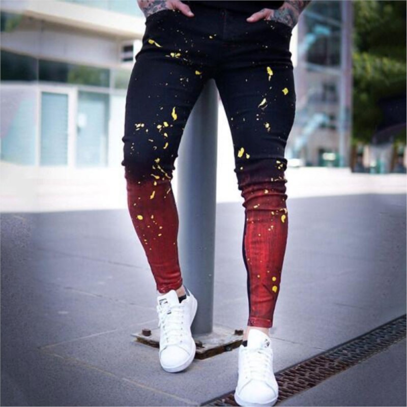 Men's Jeans Gradient Paint Printed Biker Men Elastic Skinny Stretch Tight Pencil Denim Pants Streetwear Mens 221008, Black
Men's Jeans Gradient Paint Printed Biker Men Elastic Skinny Stretch Tight Pencil Denim Pants Streetwear Mens 221008, Black
