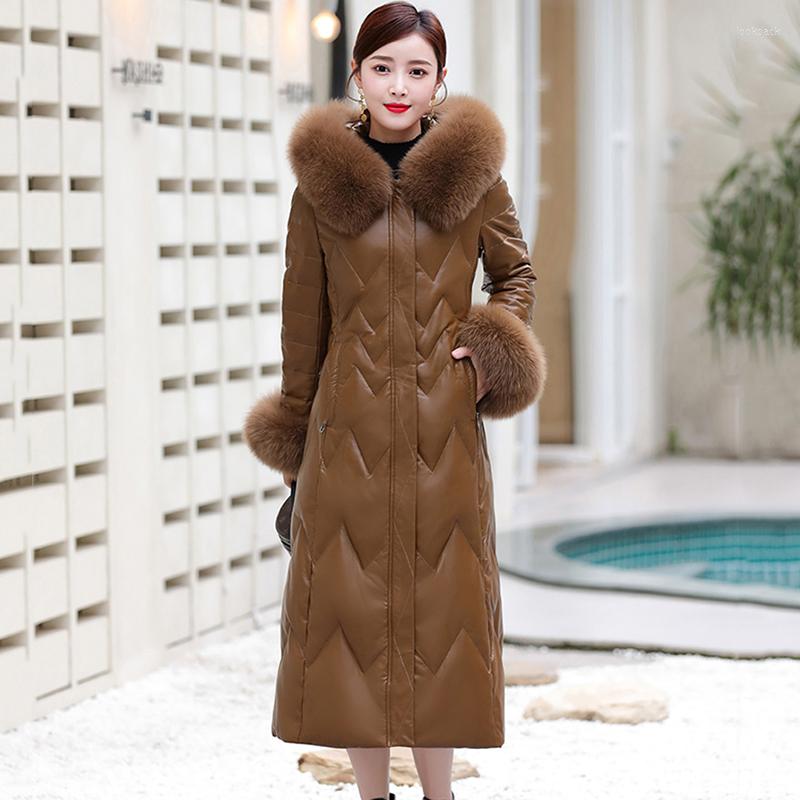 Women's Leather -7XL Women Down Overcoat Winter Fashion Real Fur Collar Cuff Hooded Long Sheepskin Coat White Duck Outerwear, Beige
Women's Leather -7XL Women Down Overcoat Winter Fashion Real Fur Collar Cuff Hooded Long Sheepskin Coat White Duck Outerwear, Beige