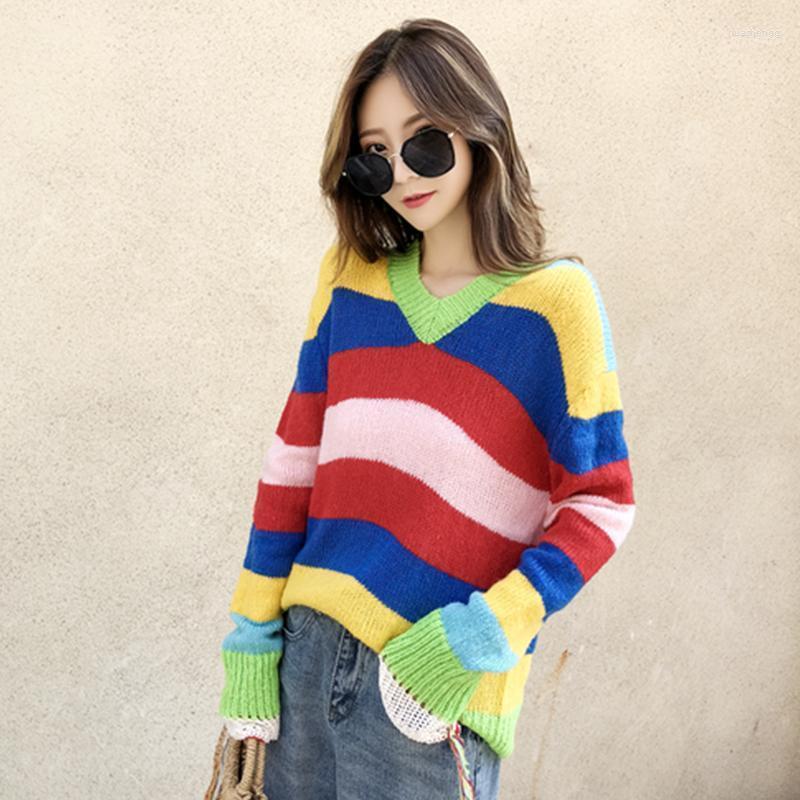 Women's Sweaters Women's Women Rainbow Tassel Loose Pullovers Femme Colourful Striped V Neck Casual Sweater 2022 Winter Lady Oversize
Women's Sweaters Women's Women Rainbow Tassel Loose Pullovers Femme Colourful Striped V Neck Casual Sweater 2022 Winter Lady Oversize