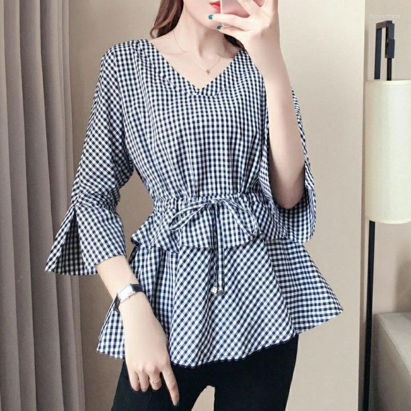 Women's Blouses Women's & Shirts Spring And Summer Plaid V-neck Five-point Sleeve Shirt Female Retro Western Style Fashion Top Casual, Black
Women's Blouses Women's & Shirts Spring And Summer Plaid V-neck Five-point Sleeve Shirt Female Retro Western Style Fashion Top Casual, Black