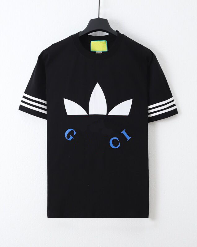 2023ss early spring new high-grade cotton printed T-shirt round neck stitching pullover short sleeves Size m-xxxl Color black and white U665F