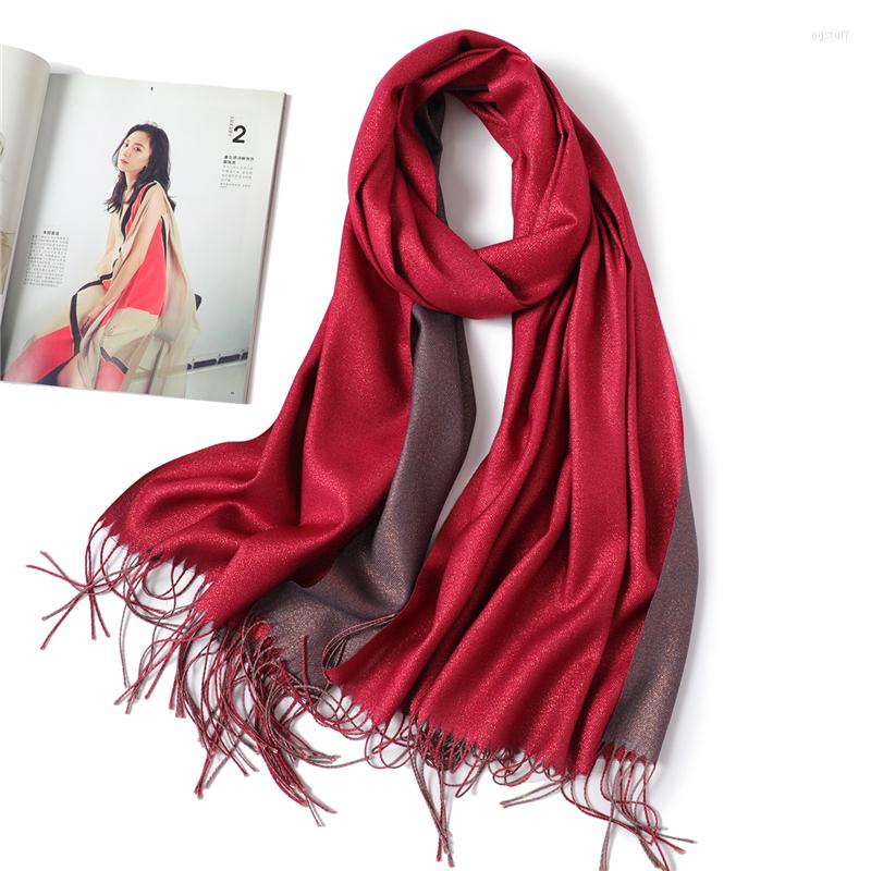Scarves 2022 Design Women Cashmere-like Scarf Hijab Winter Shawl Wrap Pashmina Pure Solid Bandana Tassel Foulard Female Glitter
Scarves 2022 Design Women Cashmere-like Scarf Hijab Winter Shawl Wrap Pashmina Pure Solid Bandana Tassel Foulard Female Glitter