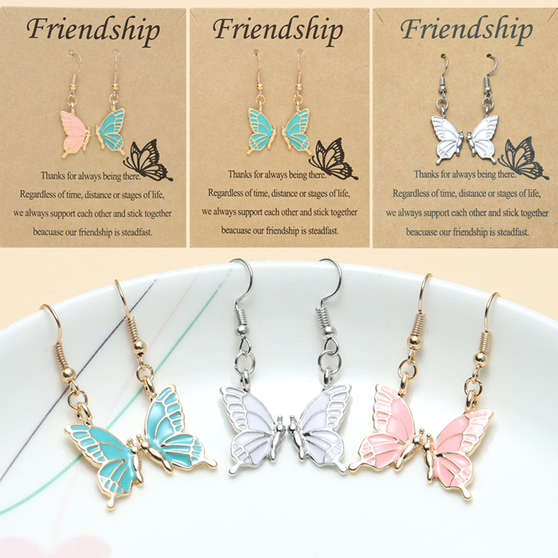 Girls Friendship Gifts Multi Colors Butterfly Heart Pendant Charm Hook Earrings for Best Friends Earring
Girls Friendship Gifts Multi Colors Butterfly Heart Pendant Charm Hook Earrings for Best Friends Earring