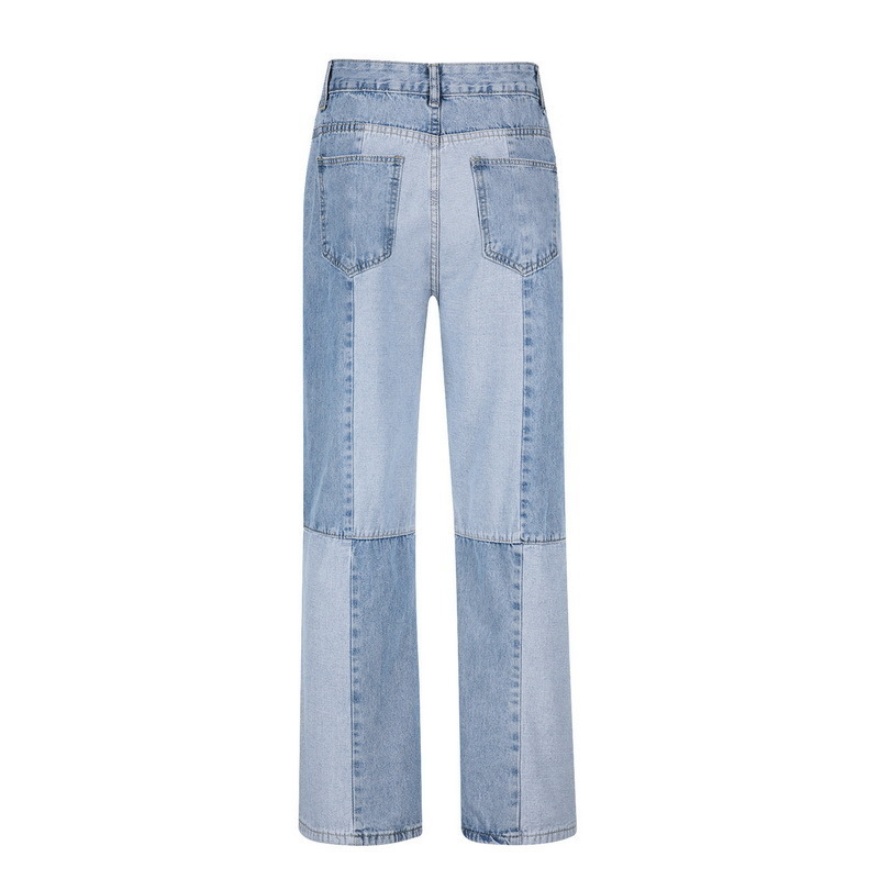 Men's Jeans Men's Wide Leg Jeans Hip Hop Patchwork Denim Trousers High Street Straight Overalls Fashion Long Men Torre Stitching Jeans 22100