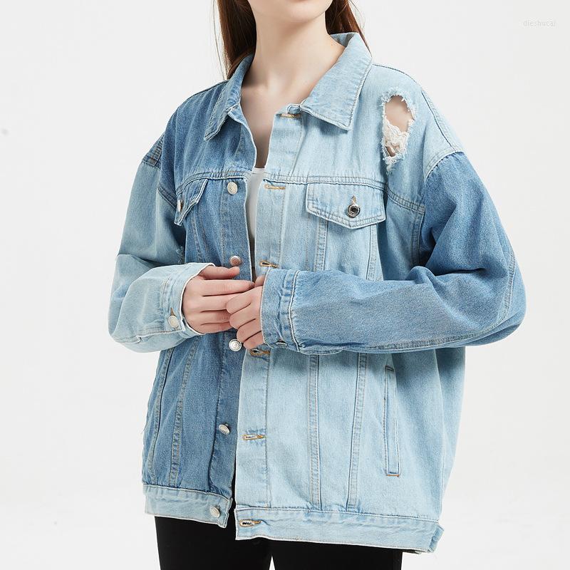 Women's Jackets 2022 Spring Fashion Patchwork Denim Women BF Style Korean Loose Long Sleeve Harajuku Casual Jean Coats Female, As pic show
Women's Jackets 2022 Spring Fashion Patchwork Denim Women BF Style Korean Loose Long Sleeve Harajuku Casual Jean Coats Female, As pic show