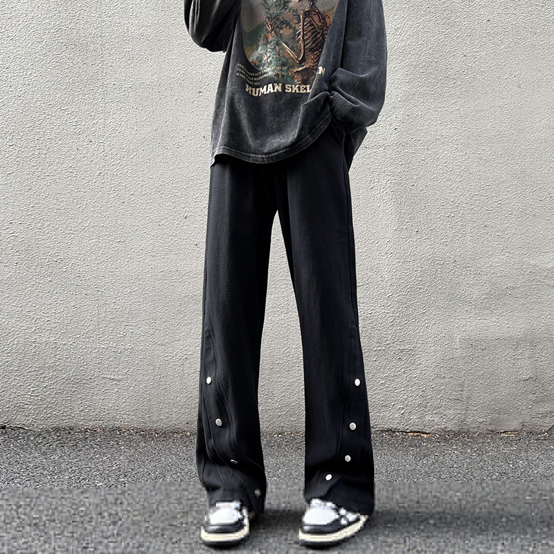 Men's Jeans Men's Baggy Jeans Casual Vintage Clothing Straight Leg Trousers Korean Fashion Man Streetwear Solid Oversize Bellbottoms Jeans 2