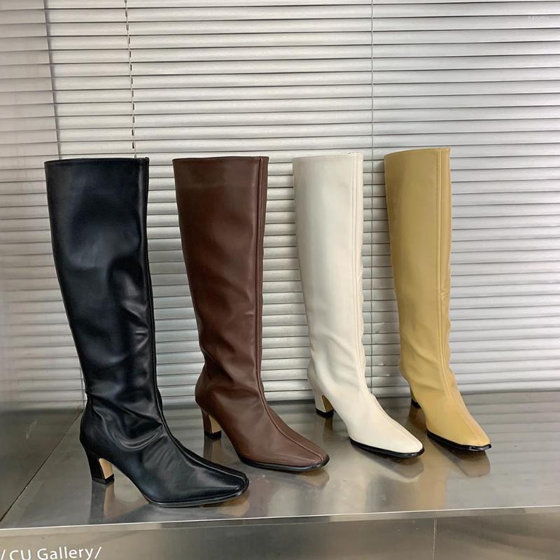Boots Square Toe Women Knee High Black/Brown/White/Yellow Knight Booties Thick Mid Heels Winter Western Botas Woman Slip On
Boots Square Toe Women Knee High Black/Brown/White/Yellow Knight Booties Thick Mid Heels Winter Western Botas Woman Slip On