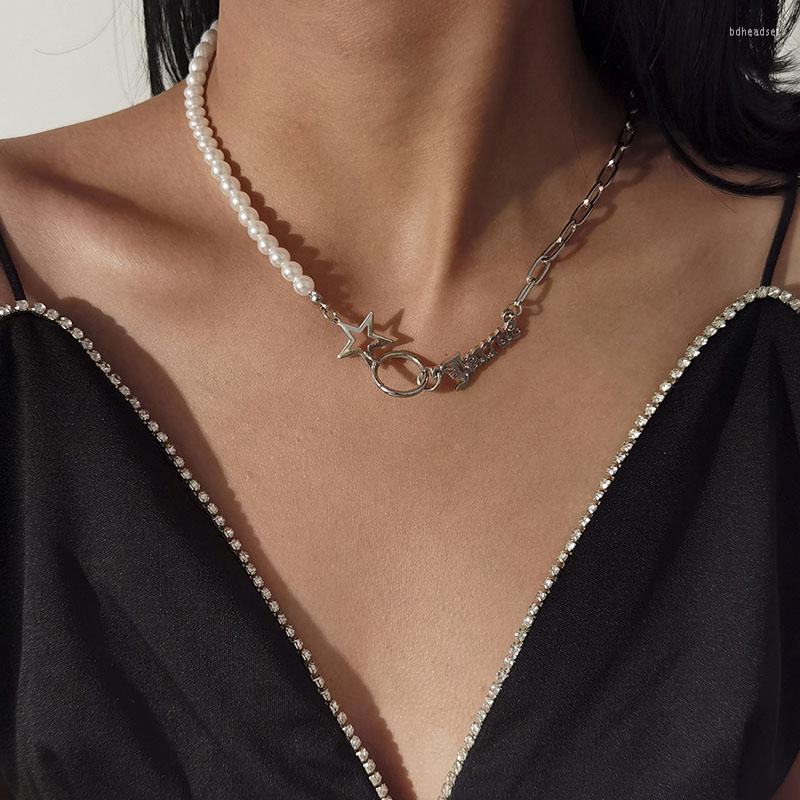 Choker Creative Asymmetrical Thick Chain Pearls Star Letter Necklace Women Temperament Geometric Clavicle Jewelry
Choker Creative Asymmetrical Thick Chain Pearls Star Letter Necklace Women Temperament Geometric Clavicle Jewelry