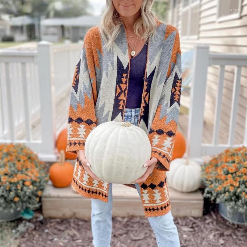 Women' Jackets Women Loose Open Long Knitted Cardigan Halloween Jacquard Contrast Color Autumn Winter Women' Sweater
Women' Jackets Women Loose Open Long Knitted Cardigan Halloween Jacquard Contrast Color Autumn Winter Women' Sweater