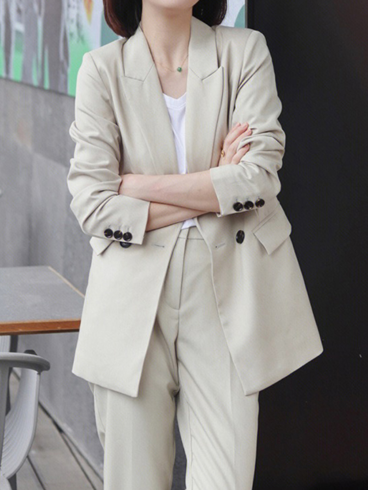 Women's Suits Blazers Autumn Office Blazer Pantsuit 2 Pieces Set Women Elegant Professional Jacket Coat Pencil Trousers Suit Female Fashion Cloth