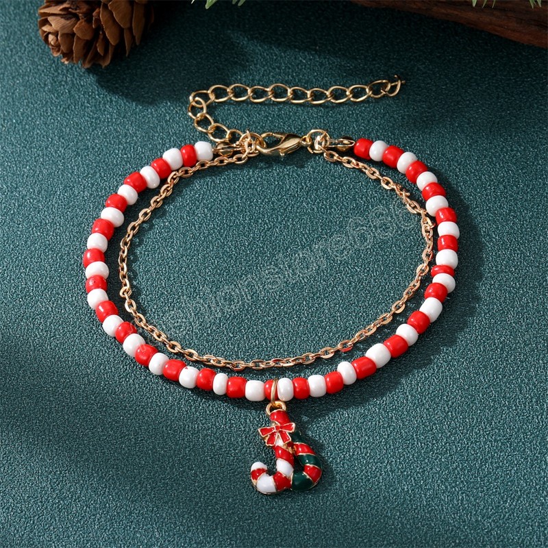 Fashion Tree Pendant Bracelet Christmas for Home Happy New Year 2022 Trend Christmas Tree Bracelets Jewelry Gifts