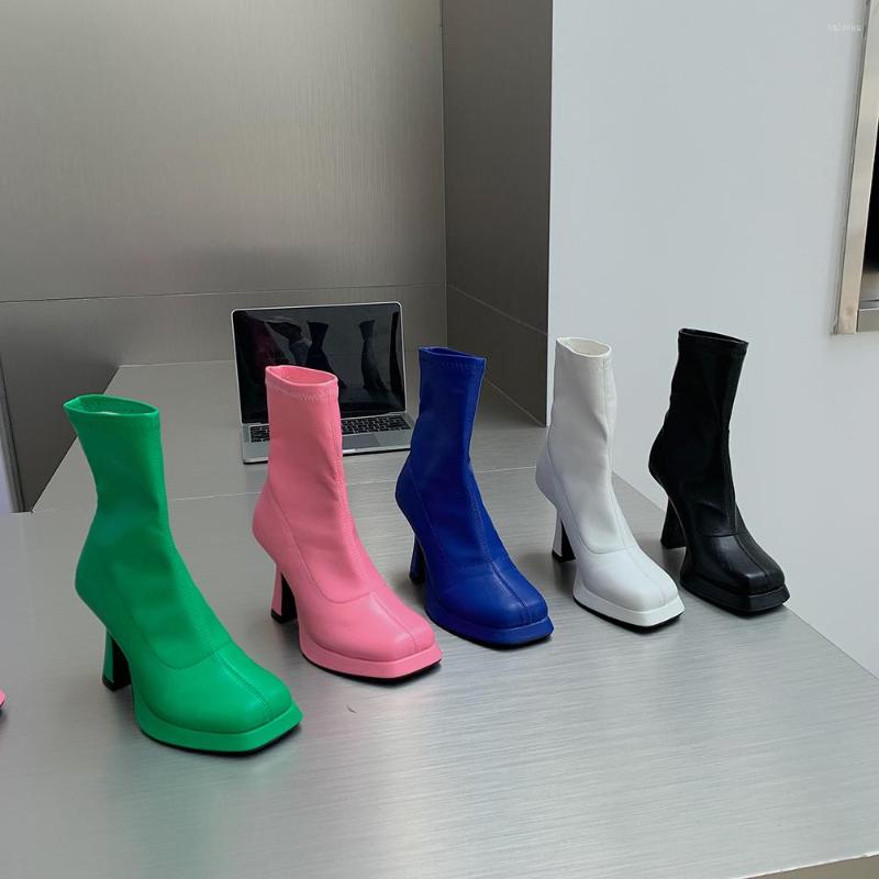 Boots Platform Shoes For Women Ankle Sock Booties Thick High Heels Stretch Slip On Autumn Winter Short Blue Green, Black
Boots Platform Shoes For Women Ankle Sock Booties Thick High Heels Stretch Slip On Autumn Winter Short Blue Green, Black