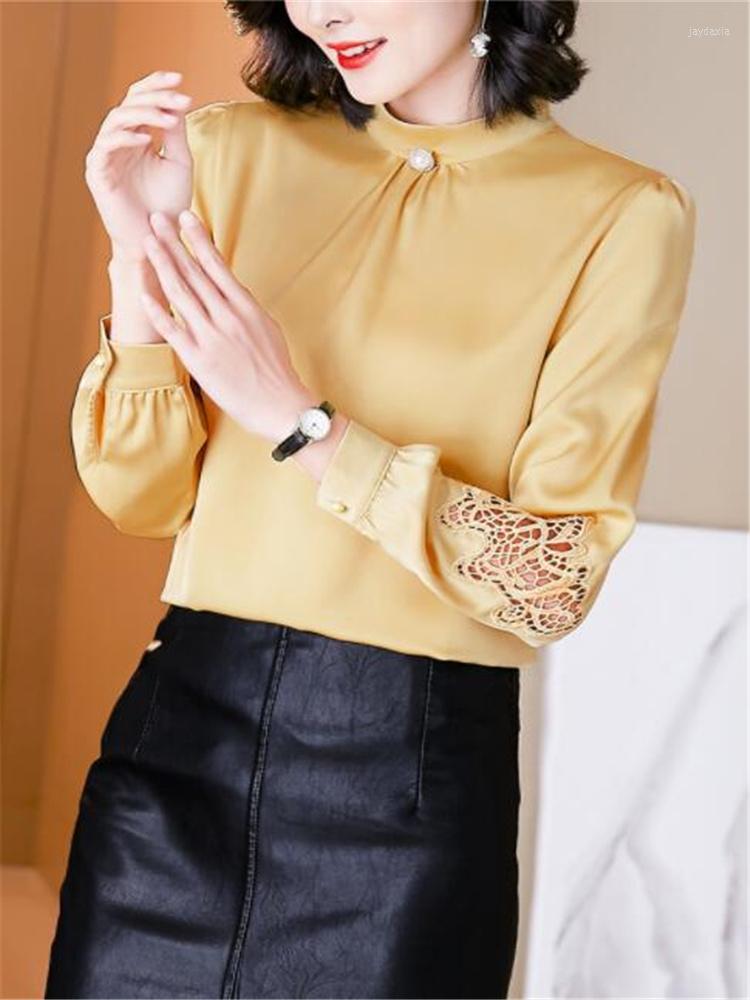 Women's Blouses Embroidered Satin Blouse Women Shirt Silk Long Sleeve Spring Woman Clothing Pullover O-neck Hollow Out Female, Green
Women's Blouses Embroidered Satin Blouse Women Shirt Silk Long Sleeve Spring Woman Clothing Pullover O-neck Hollow Out Female, Green