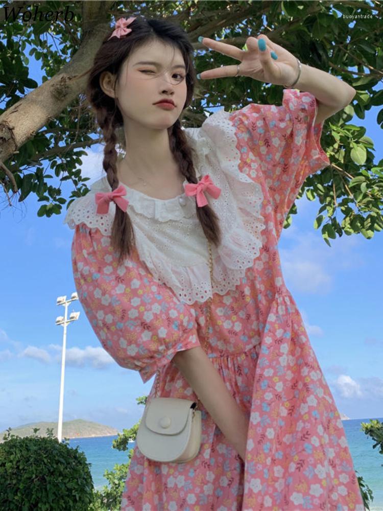 Casual Dresses Woherb Summer Women Chic Floral Print Kawaii Korean Fashion Dress Ruffle Hollow Out Robe Femme 2022 Vestidos De MujerCasual, As photo
Casual Dresses Woherb Summer Women Chic Floral Print Kawaii Korean Fashion Dress Ruffle Hollow Out Robe Femme 2022 Vestidos De MujerCasual, As photo