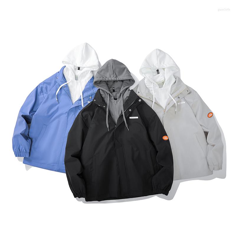 Men's Jackets Jacket Men's Spring Fake Two-piece Knitted Hooded Hong Kong Style Baseball Uniform All-match, Blue
Men's Jackets Jacket Men's Spring Fake Two-piece Knitted Hooded Hong Kong Style Baseball Uniform All-match, Blue