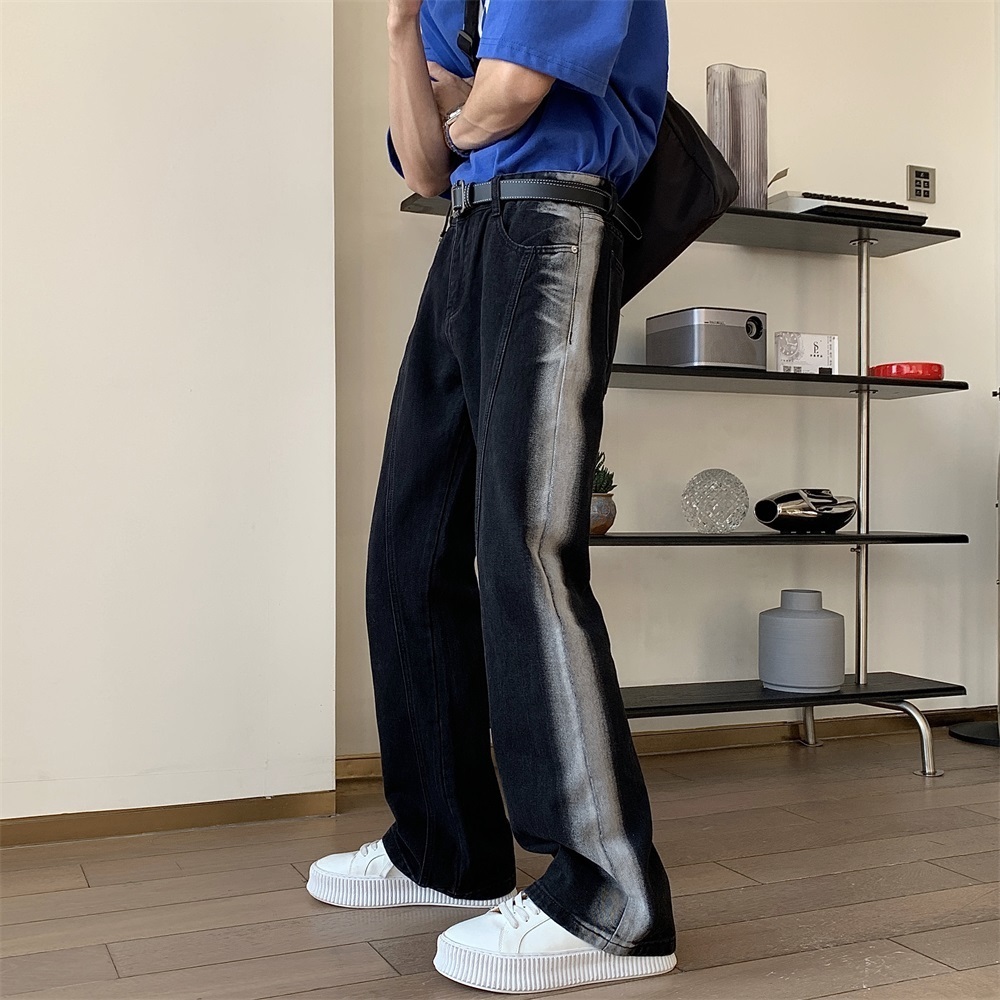Men's Jeans Korean Fashion Tiedye Men Jeans Vintage Men's Jean Pants Streetwear Trendyol Jean Baggy Male Oversize Mens Denim Wide Pants 2210