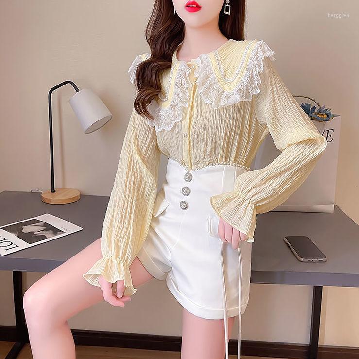 Women' Blouses Women Blouse 2022 Autumn Winter Shirt Top Bell Sleeve Blusas Mujer De Moda, Blue
Women' Blouses Women Blouse 2022 Autumn Winter Shirt Top Bell Sleeve Blusas Mujer De Moda, Blue