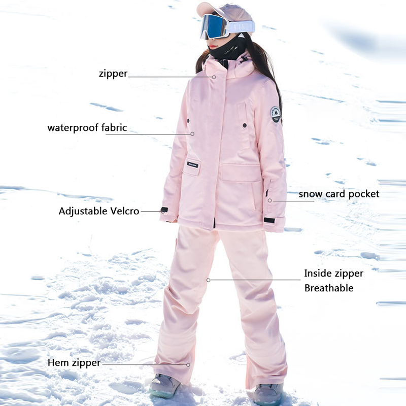 Skiing Suits Women s Ski Set Thickened Warm Overalls Mountaineering Snowboards Jacket Windproof Waterproof Snow Pants 221008