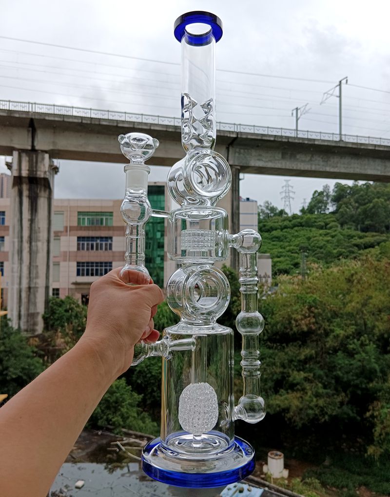 Large 18 inch Glass Water Bong Hookahs with Tire Perc Recycler Oil Dab Rigs Female 14mm Joint
Large 18 inch Glass Water Bong Hookahs with Tire Perc Recycler Oil Dab Rigs Female 14mm Joint
