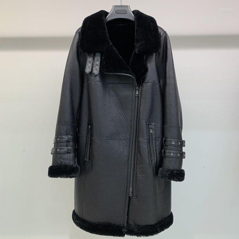 Women's Leather Women's Coat FUR Windbreaker Autumn Female Jacket Turn-Down Collar Clothes Genuine Fashion Outerwear, Black
Women's Leather Women's Coat FUR Windbreaker Autumn Female Jacket Turn-Down Collar Clothes Genuine Fashion Outerwear, Black