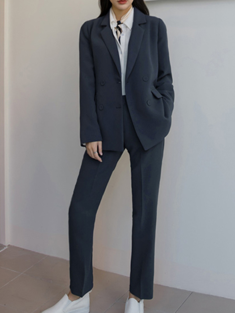 Women's Suits Blazers Spring Women's Business Trousers Two Pieces Set Office Ladies Elegant Blazer Pantsuit Female Fashion Korean Work Cloth