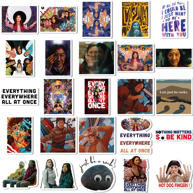 50Pcs Everything Everywhere All at Once sticker Comic fantasy film Graffiti Stickers for DIY Luggage Laptop Skateboard Motorcycle Bicycle Stickers