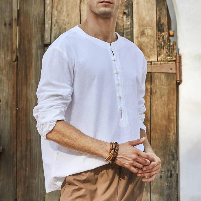 Men's T Shirts O-Neck Button Mens Casual Shirt Tops Spring Summer Fashion Breathable Long Sleeved Retro Cotton Linen Tee Men, White
Men's T Shirts O-Neck Button Mens Casual Shirt Tops Spring Summer Fashion Breathable Long Sleeved Retro Cotton Linen Tee Men, White