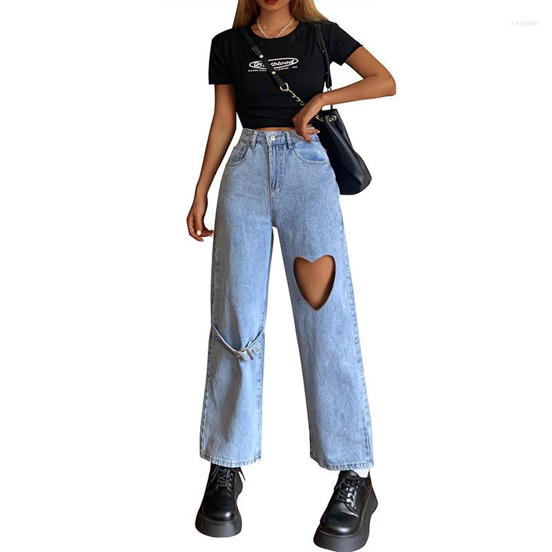 Women' Jeans Woman Wide Leg Denim Streetwear High Waist Lovely Hole Button Flare Pants Straight Full Blue Vintage Loose Trousers
Women' Jeans Woman Wide Leg Denim Streetwear High Waist Lovely Hole Button Flare Pants Straight Full Blue Vintage Loose Trousers