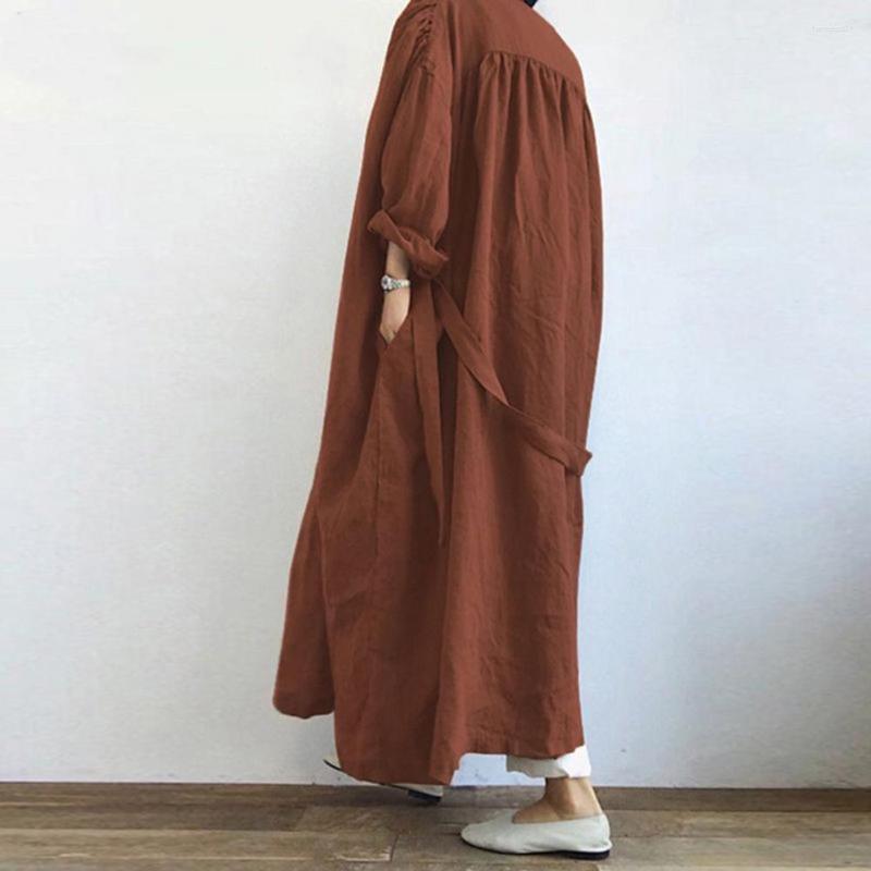 Women's Trench Coats Chic Women Coat Solid Color Simple Cool Ankle Length With Belt Autumn Jacket, Blue
Women's Trench Coats Chic Women Coat Solid Color Simple Cool Ankle Length With Belt Autumn Jacket, Blue