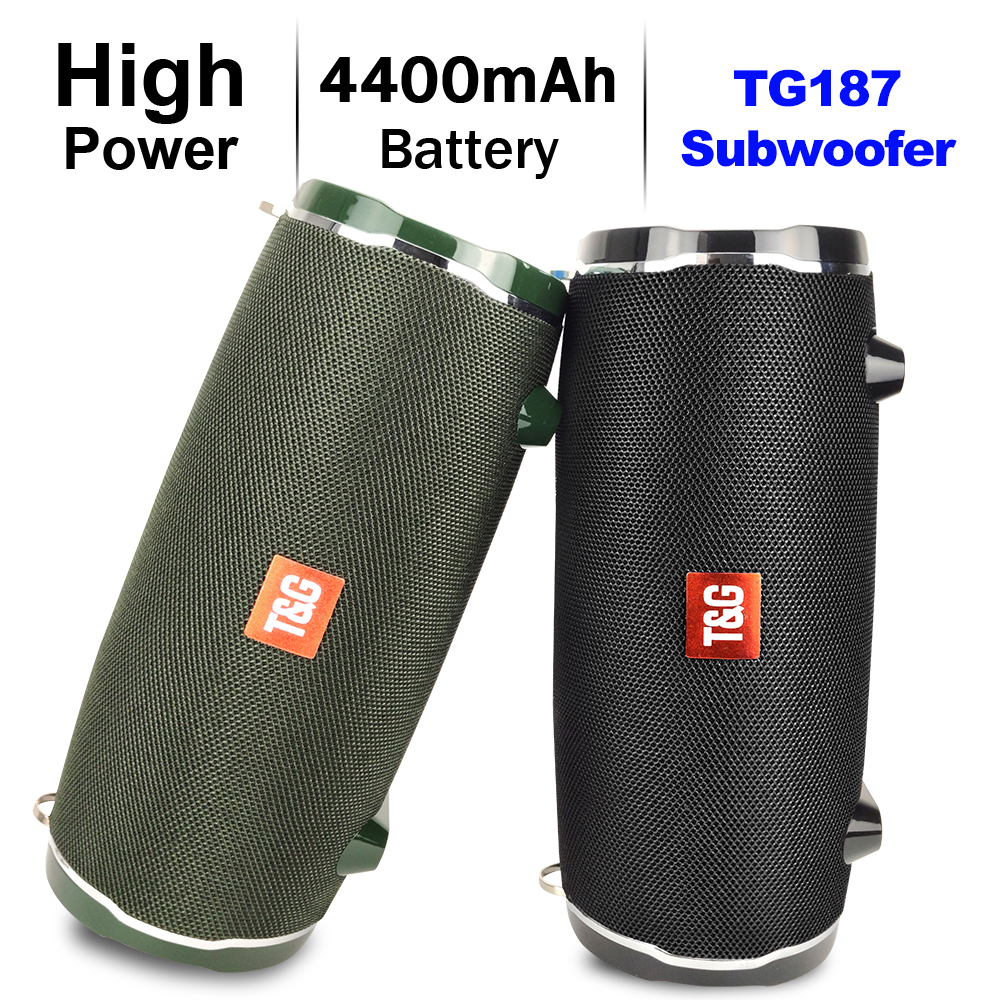 TG187 High Power Wireless Portable Speaker Waterproof Column for PC Computer Bluetooth-compatible Speakers Subwoofer Boom Box