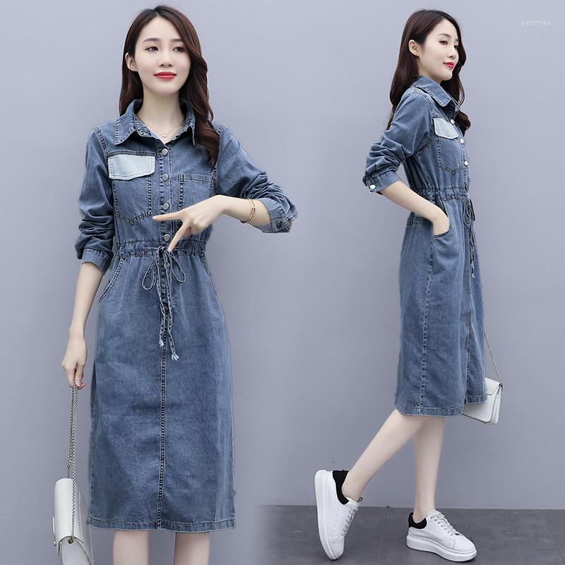 Casual Dresses Fashion Autumn Jeans Dress Woman Denim Vintage Long Sleeves Blue Vestidos
Casual Dresses Fashion Autumn Jeans Dress Woman Denim Vintage Long Sleeves Blue Vestidos