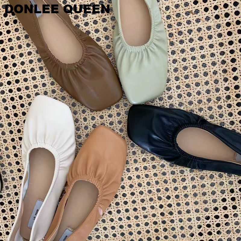 Dress Shoes 2020 New Spring Flats Shoes Women Square Toe Pleated Shallow Ballet Flat Casual Loafers Soft Ballerina Female Shoe zapatos mujer T221010, Brown
Dress Shoes 2020 New Spring Flats Shoes Women Square Toe Pleated Shallow Ballet Flat Casual Loafers Soft Ballerina Female Shoe zapatos mujer T221010, Brown