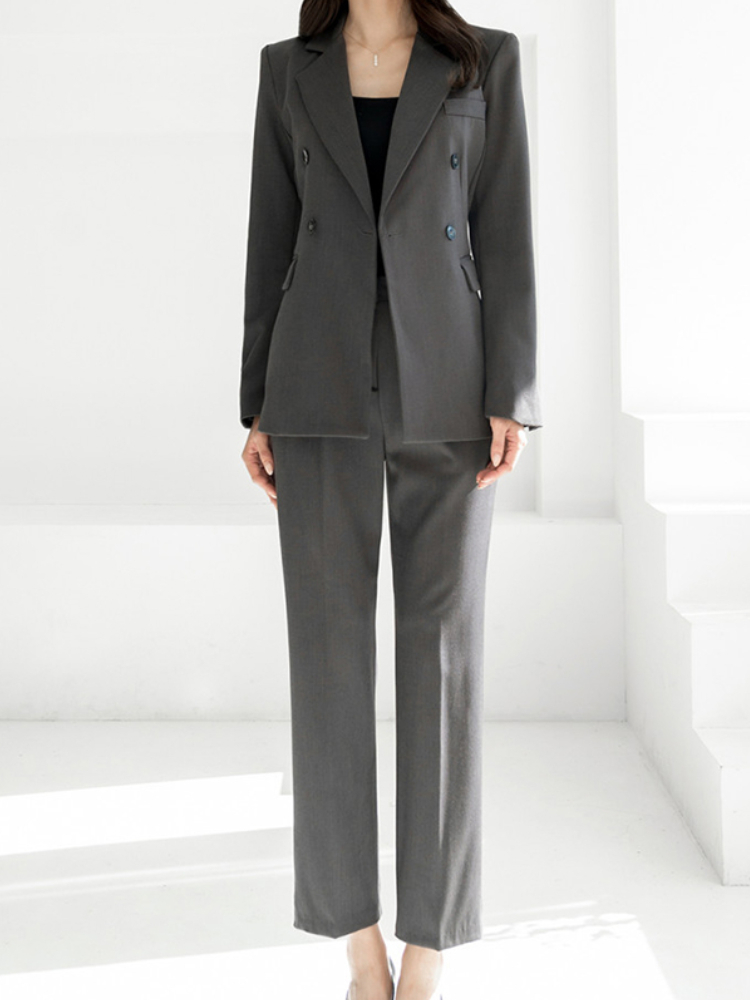 Women's Suits Blazers Elegant Business Trousers Suit For Women Long Sleeve Blazer Jackets Pencil Pantsuit Femme Fashion Casual 2 Pieces Set Outfi