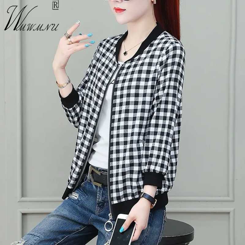 Women's Jackets Casual Plaid Baseball Jacket Women Vintage Thin Chaquetas Mujer 2022 Spring Cropped Jackets New Black White Zipper Cardigan T221008, Black plaid
Women's Jackets Casual Plaid Baseball Jacket Women Vintage Thin Chaquetas Mujer 2022 Spring Cropped Jackets New Black White Zipper Cardigan T221008, Black plaid