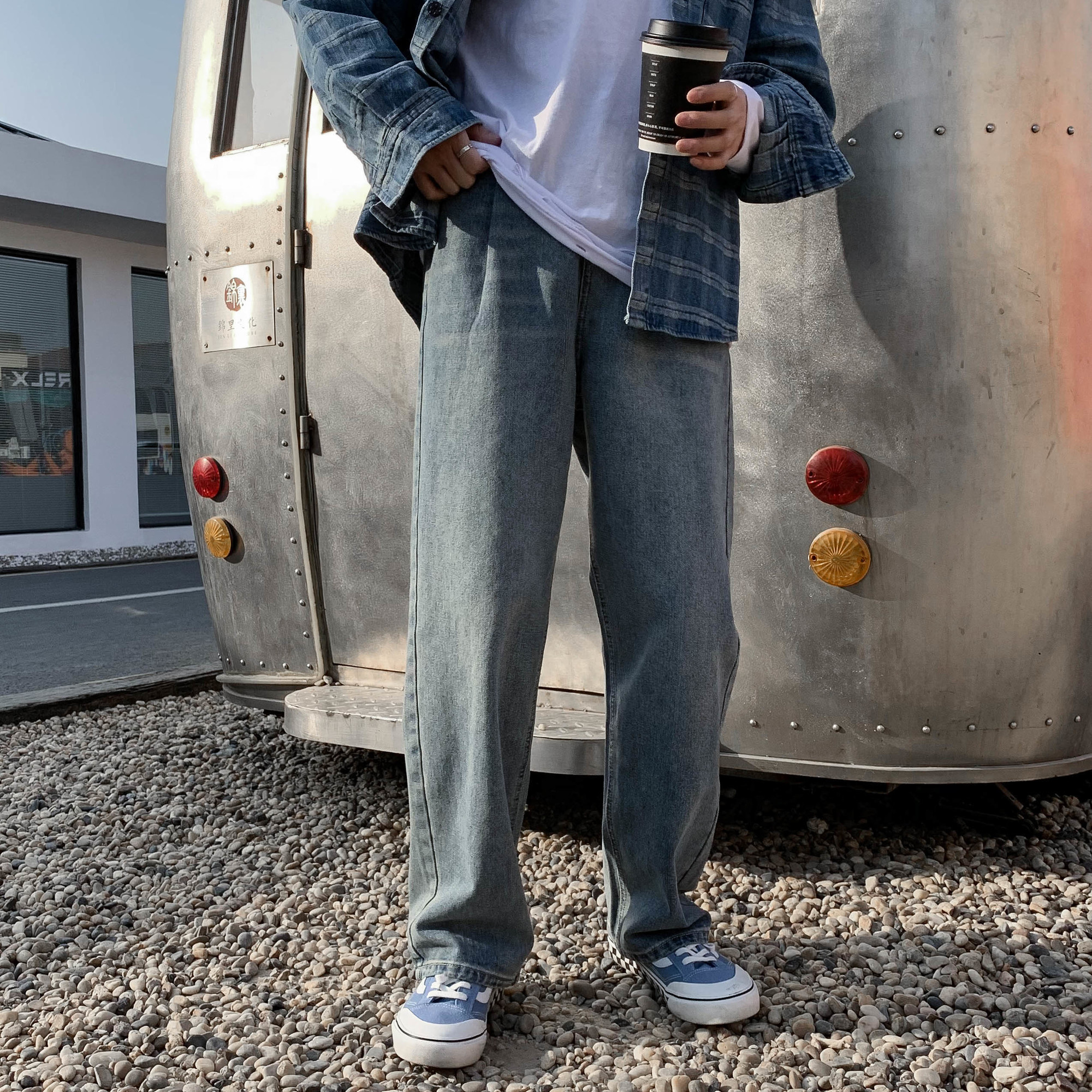 Men's Jeans Jeans Men Spring Fashion Korean Straight Loose Jean Pants Men's Vintage Black Blue Casual Streetwear Trousers 2XLS 221008