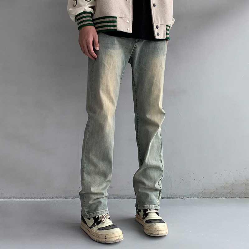 Men's Jeans Vibe Style Straight Leg Retro Washed Jeans Mens Loose Straight High Street Denim Pants Jeans For Men Women Distressed 221008