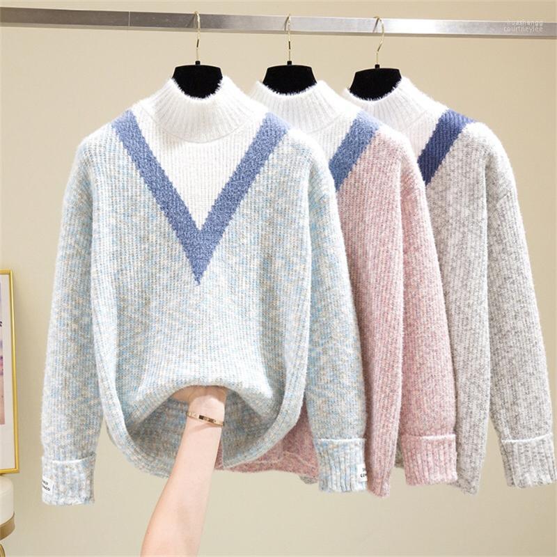 Women's Sweaters Women's Winter Half Turtleneck Sweater Women Elegant Thick Warm Female Knitted Pullover Loose Mink Cashmere Knitwear, Pink
Women's Sweaters Women's Winter Half Turtleneck Sweater Women Elegant Thick Warm Female Knitted Pullover Loose Mink Cashmere Knitwear, Pink