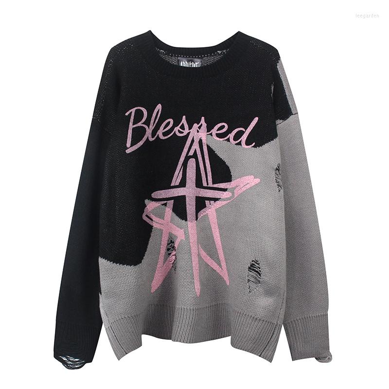 Men's Sweaters Retro Five-pointed Star Printed Knit Jumper Women Oversized Round Neck Ripped Sweater Pullovers For Men Autumn And Winter, Black
Men's Sweaters Retro Five-pointed Star Printed Knit Jumper Women Oversized Round Neck Ripped Sweater Pullovers For Men Autumn And Winter, Black