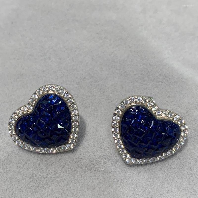 Stud Earrings Blue Color Cubic Zircon Heart Earring 925 Sterling Silver Cute Romantic Fine Women Jewelry
Stud Earrings Blue Color Cubic Zircon Heart Earring 925 Sterling Silver Cute Romantic Fine Women Jewelry